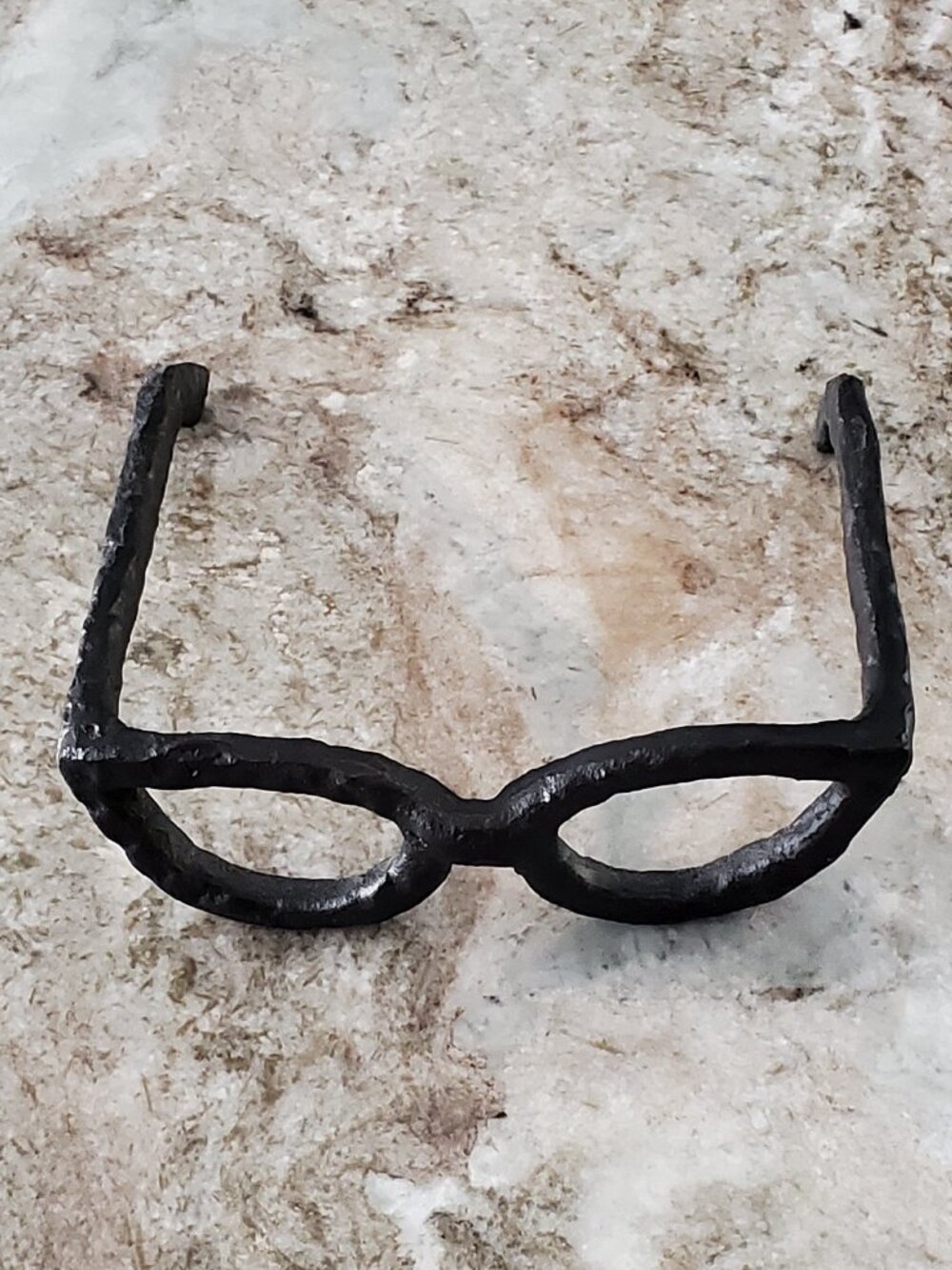 "Glasses" - Metal - Heavy - Dark Bronze/Black - Hammered look - Optical Decor